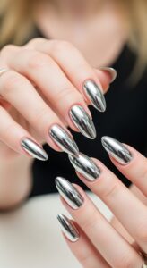 1. Classic Silver Chrome Nails