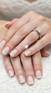 Coffin Milky White Nails