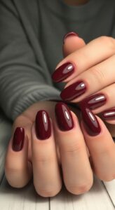 1. Burgundy Nails for a Classic Look