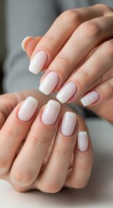 1. Milky White Glazed Nails