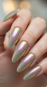 15. Iridescent Glazed Nails
