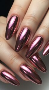 4. Rose Gold Chrome Nails