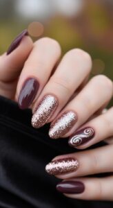 6. Glitter Accent Nails