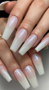 8. Coffin Shape Glazed Nails