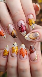 8. Fall Leaf Nail Art