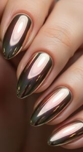 8. Nude Chrome Nails