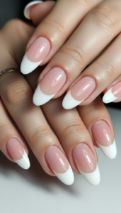 French Tip Glazed Nails