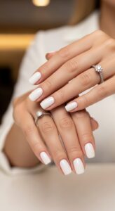 Classic Milky White Nails