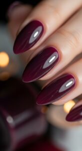 7. Deep Plum Nails