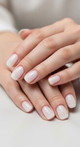 Short Milky White Nails