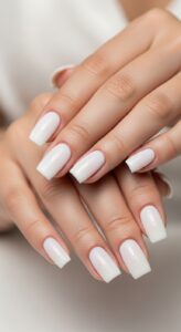 Milky White French Tip Nails