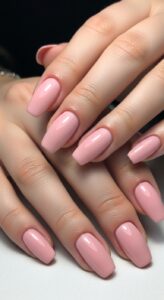 1. Soft Pink Classic Nails