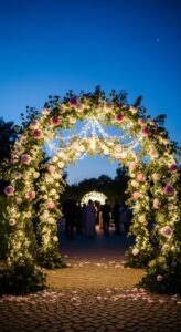 10. Floral Arch with Lights