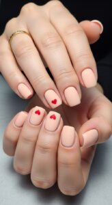 10. Minimal Heart Detail Nails