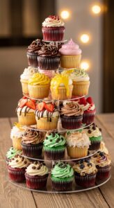 10. Mixed-Flavour Cupcake Tower