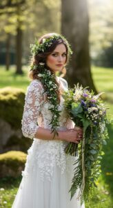 10. Nature-Inspired Bridal Look
