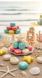 17. Beach Theme Macaron Table