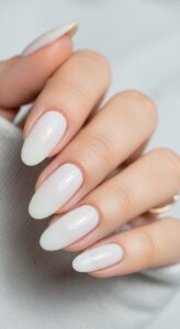 2. Milky White Nails