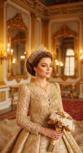 3. Royal Gold Bridal Look 