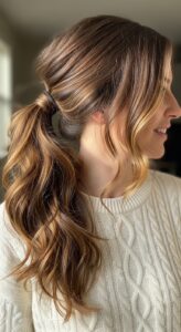 3. Side-Swept Ponytail