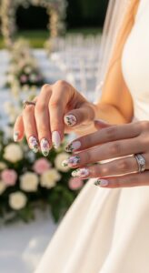 4. Floral Nail Art (Perfect for Outdoor Weddings)