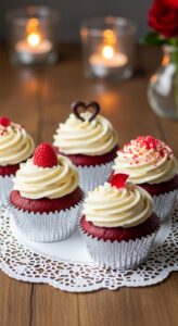 4. Red Velvet Romantic Cupcakes