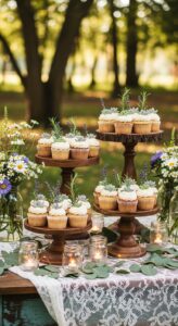5. Rustic Outdoor Wedding Cupcakes