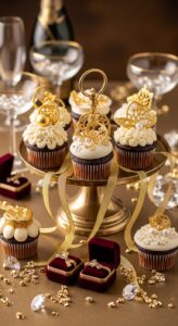 6. Gold and Luxury Cupcake Design