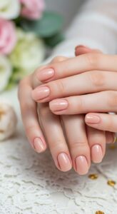 6. Nude Glossy Nails 