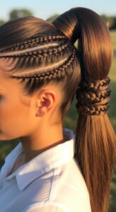 6. Ponytail with Braids