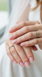 7. Sheer Gloss Nails (Clean Girl Bridal Look)