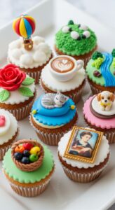 8. Mini Fondant Art Cupcakes