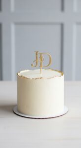 8. Minimalist Monogram Cake