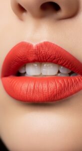 8. Orange-Red Lips