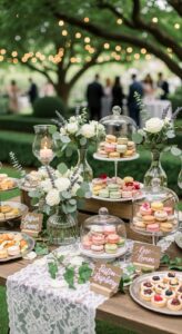 9. Garden Wedding Macaron Table