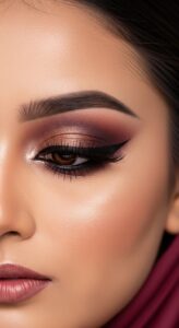 Eye Makeup Ideas for Maroon Saree