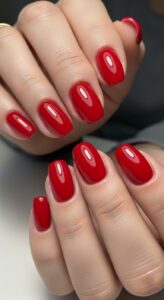 Plain Red Nails

