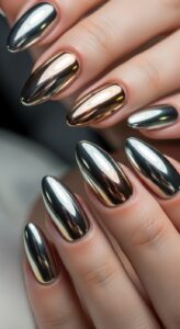 5. Chrome Nails (Trendy & Eye-Catching)