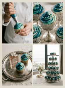 1. Classic Ocean Blue Swirl Cupcakes