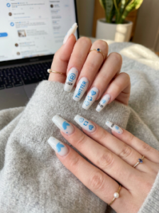 1. Milky White Acrylic Twitter Nails