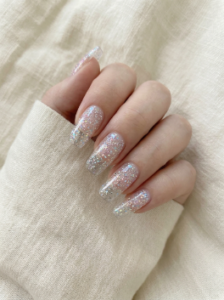 Glitter Transparent Nails