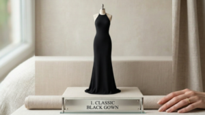1. Classic Black Floor-Length Gown