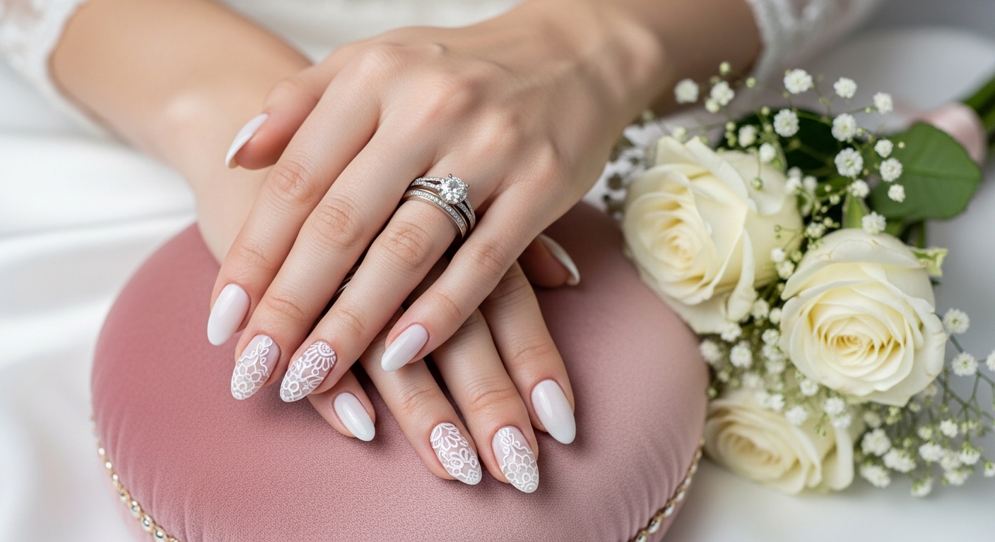 Milky White Bridal Nails: 10 Perfect Wedding Manicure Ideas