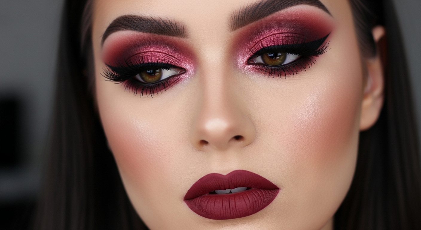 Maroon makeup look ideas