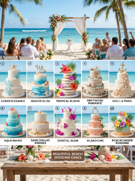 10 beautiful beach wedding cake ideas