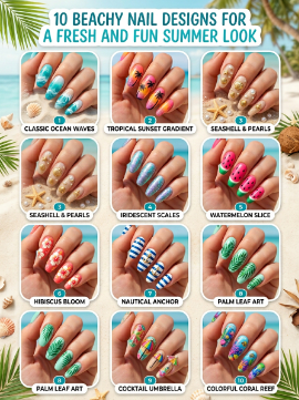 10 Beachy Nail Designs for a Fresh and Fun Summer Look