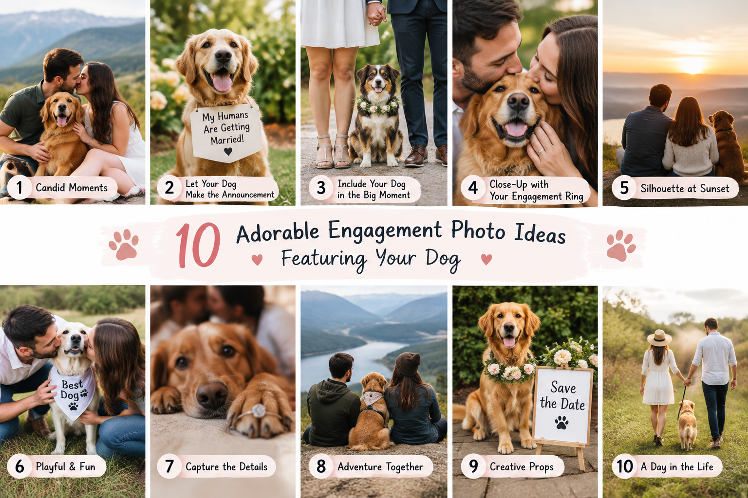 10 Adorable Engagement Photo Ideas Featuring Your Dog
