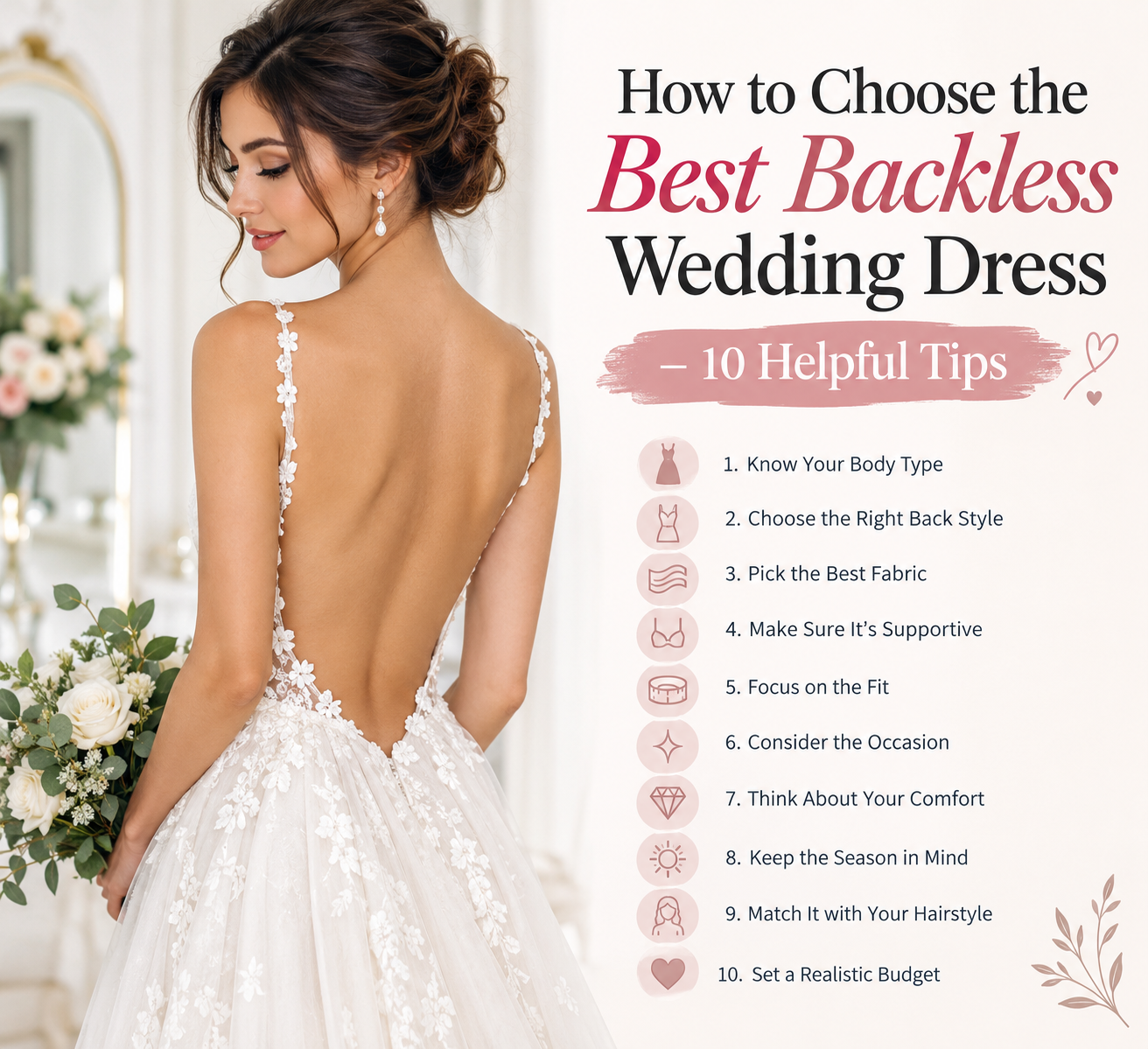 How to Choose the Best Backless Wedding Dress – 10 Helpful Tips